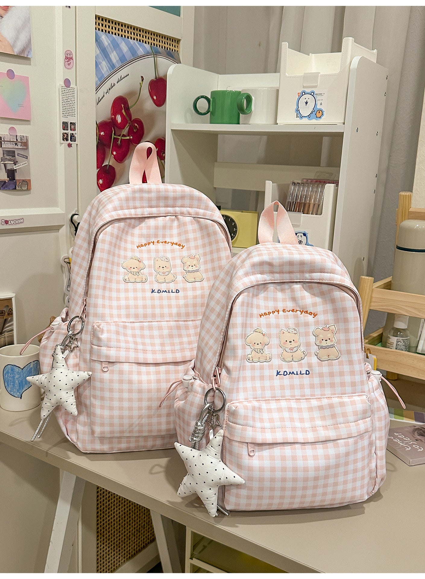 Niedlicher kariert gemusterter Rucksack