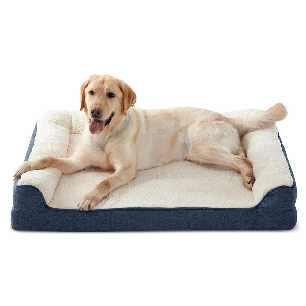 Orthopädisches Hundebett mit Rückenlehne