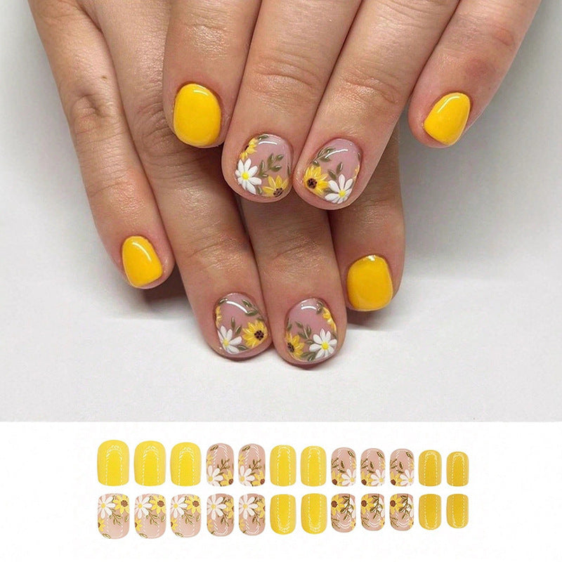 Künstlerisches floral Press-On Nagelkunst Set Brehn