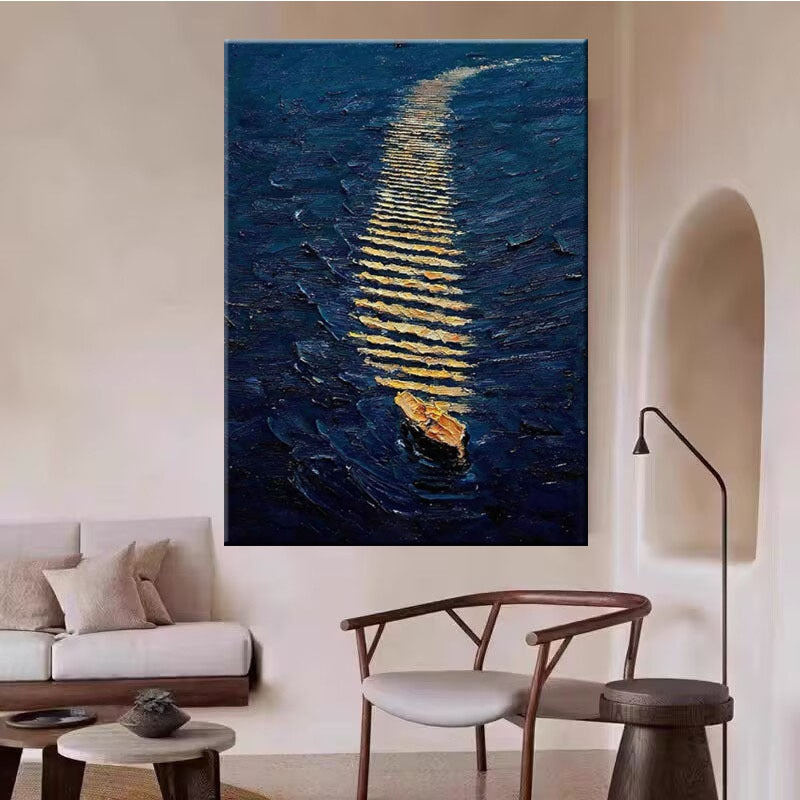 Maritim inspiriertes Leinwandkunstwerk
