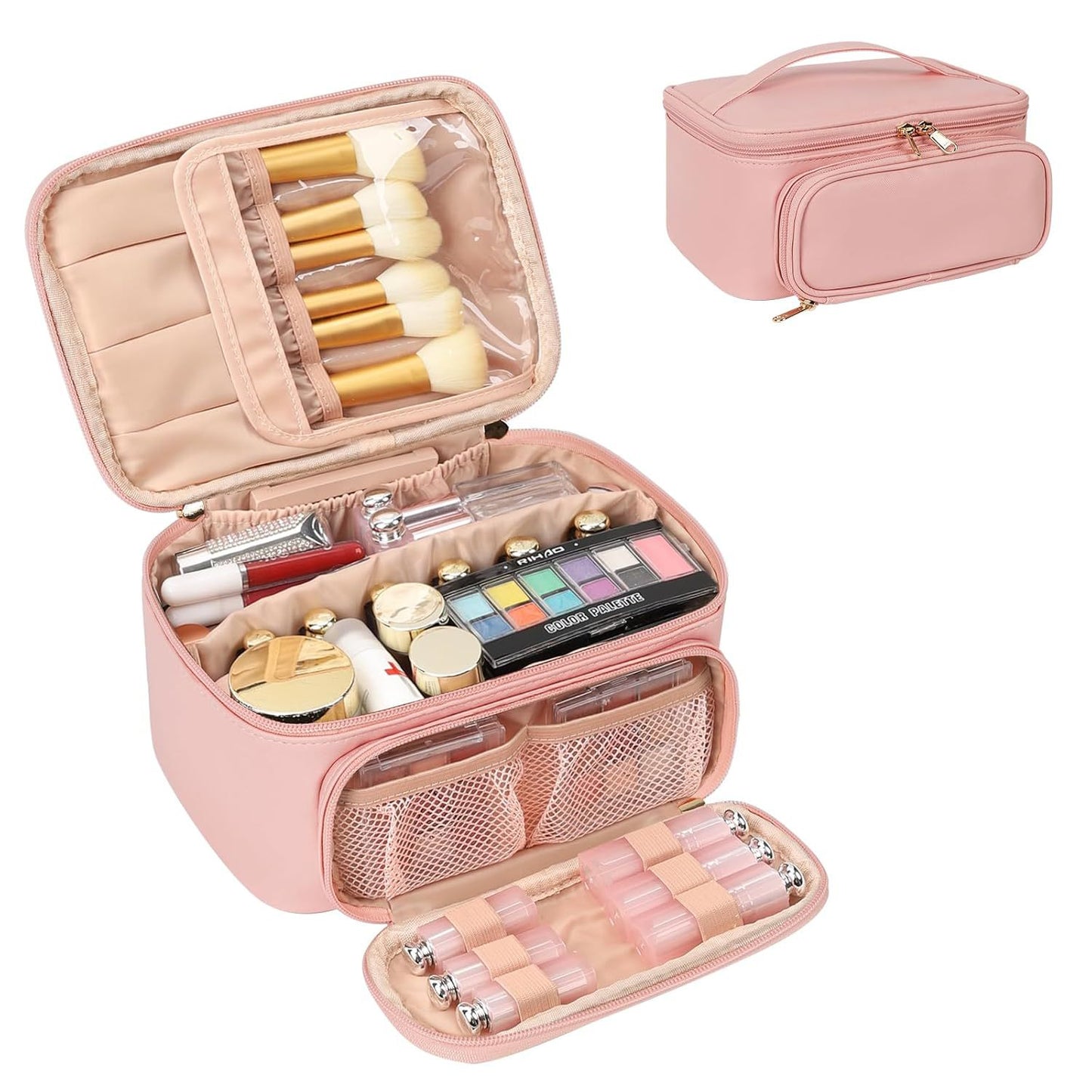Kosmetik Organizer mit Fächern und Spiegel Brehn