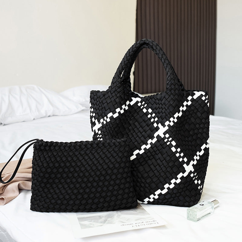 Geflochtene Handtasche mit Abnehmbarer Clutch Brehn