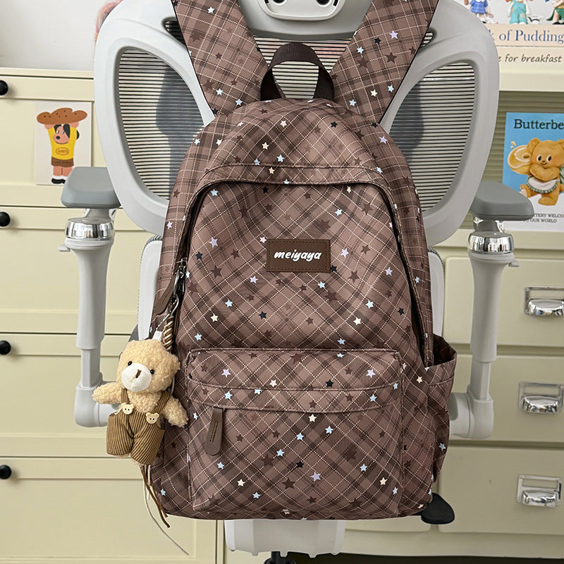 Stylischer leichter Rucksack mit niedlichem Teddybär-Schlüsselanhänger Brehn