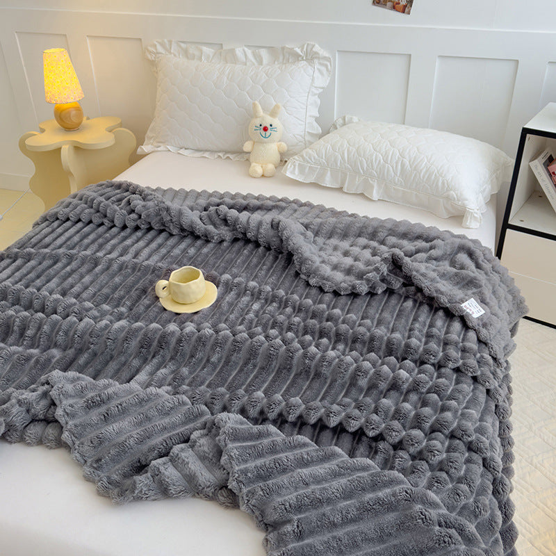Damen Hochflor Kuscheldecke mit Wellenmuster Brehn