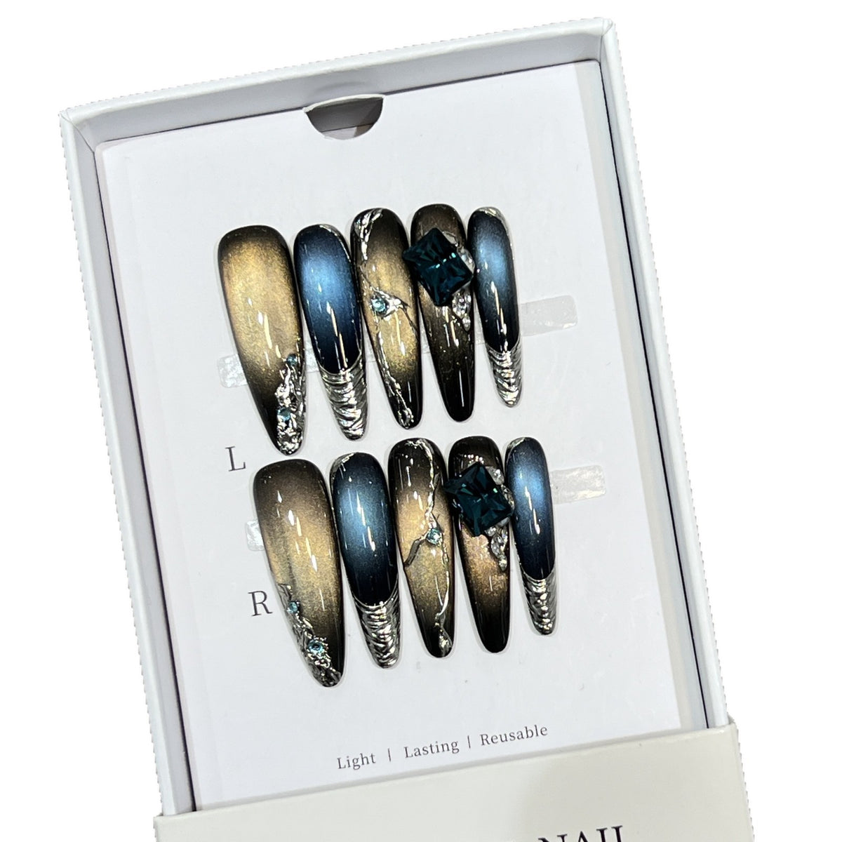 Stiletto Nagelkunst Set mit Galaktischem Design Brehn