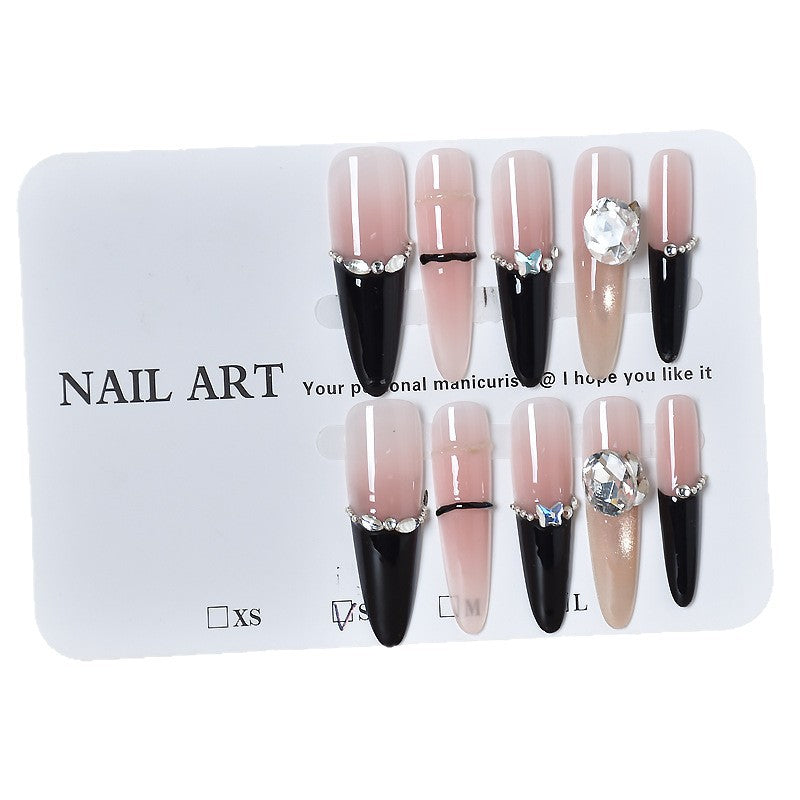 Premium Strass-beschmückte Press-On Nagelverlängerungen Brehn