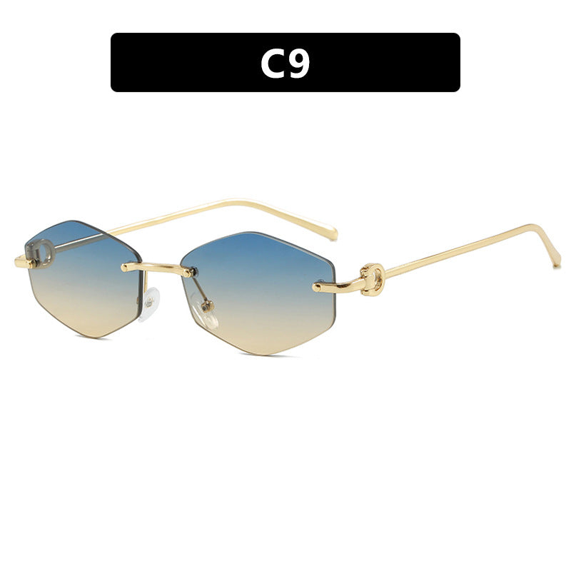 Damen modische Sonnenbrille mit hexagonalem Gestell und luxuriösen Akzenten Brehn