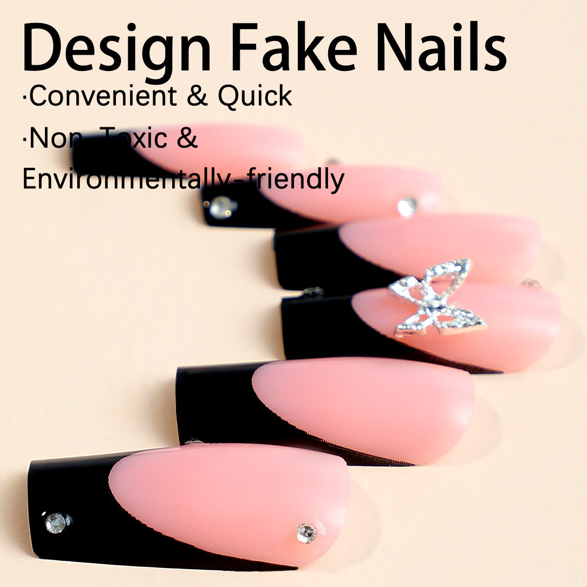 Kunstnagelset mit eleganten Akzenten und glitzernden Details Brehn