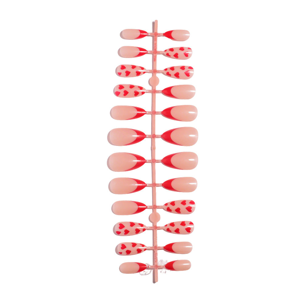 Künstlerisches Herz Designed Press-On Nail Set Brehn