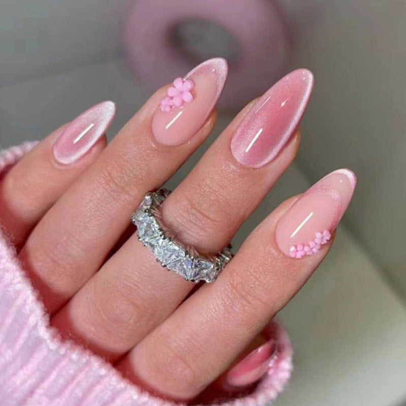 Elegantes floral gestaltetes Press-On-Nagelset Brehn