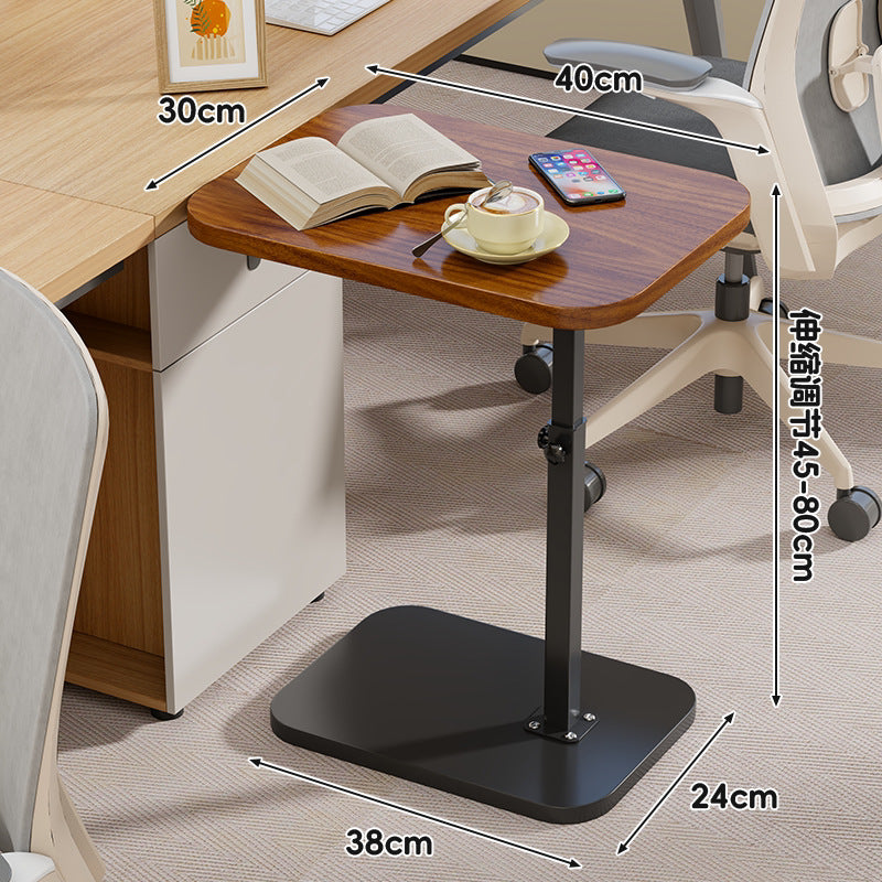 Höhenverstellbarer tragbarer Beistelltisch mit Holz-Optik und robuster Basis