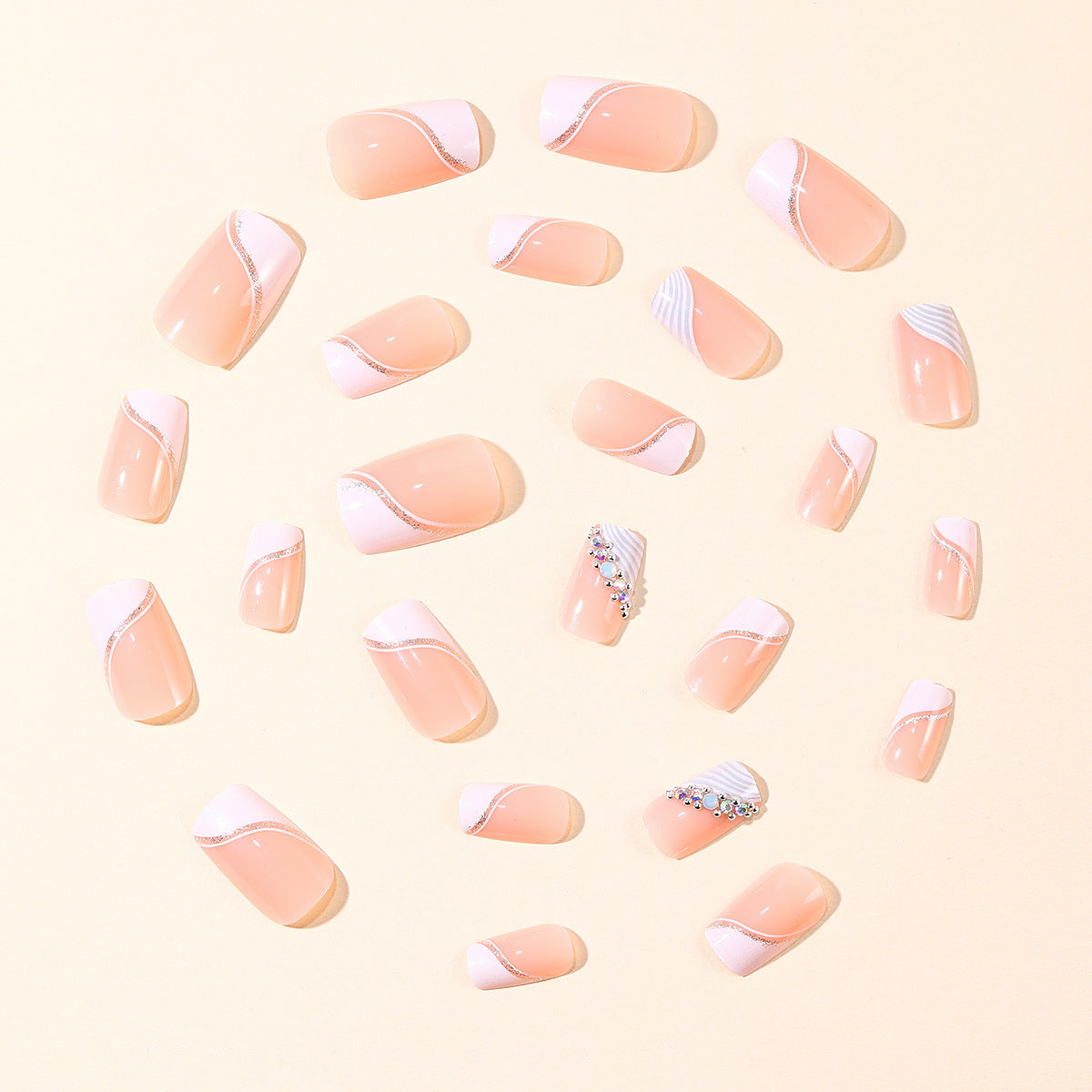 Elegante französische Spitze Acryl-Nagelverstärkungen Brehn