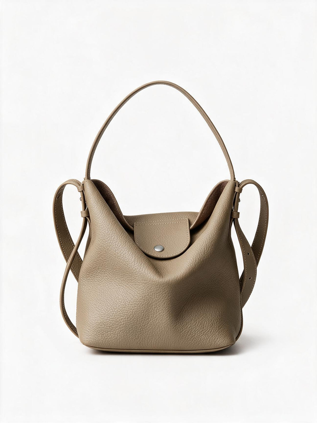 Gepunktetes Leder Schlampige Hobo Bucket Bag mit verstellbarem Riemen
