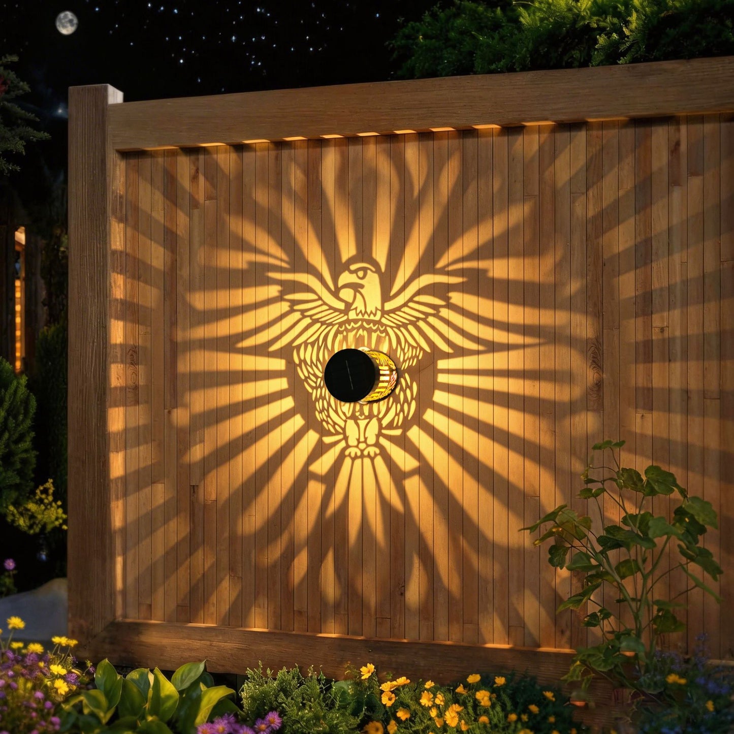 Solar-Projektionslaterne mit filigranem Mandala-Ausschnitt und warmem LED-Spotlight Brehn