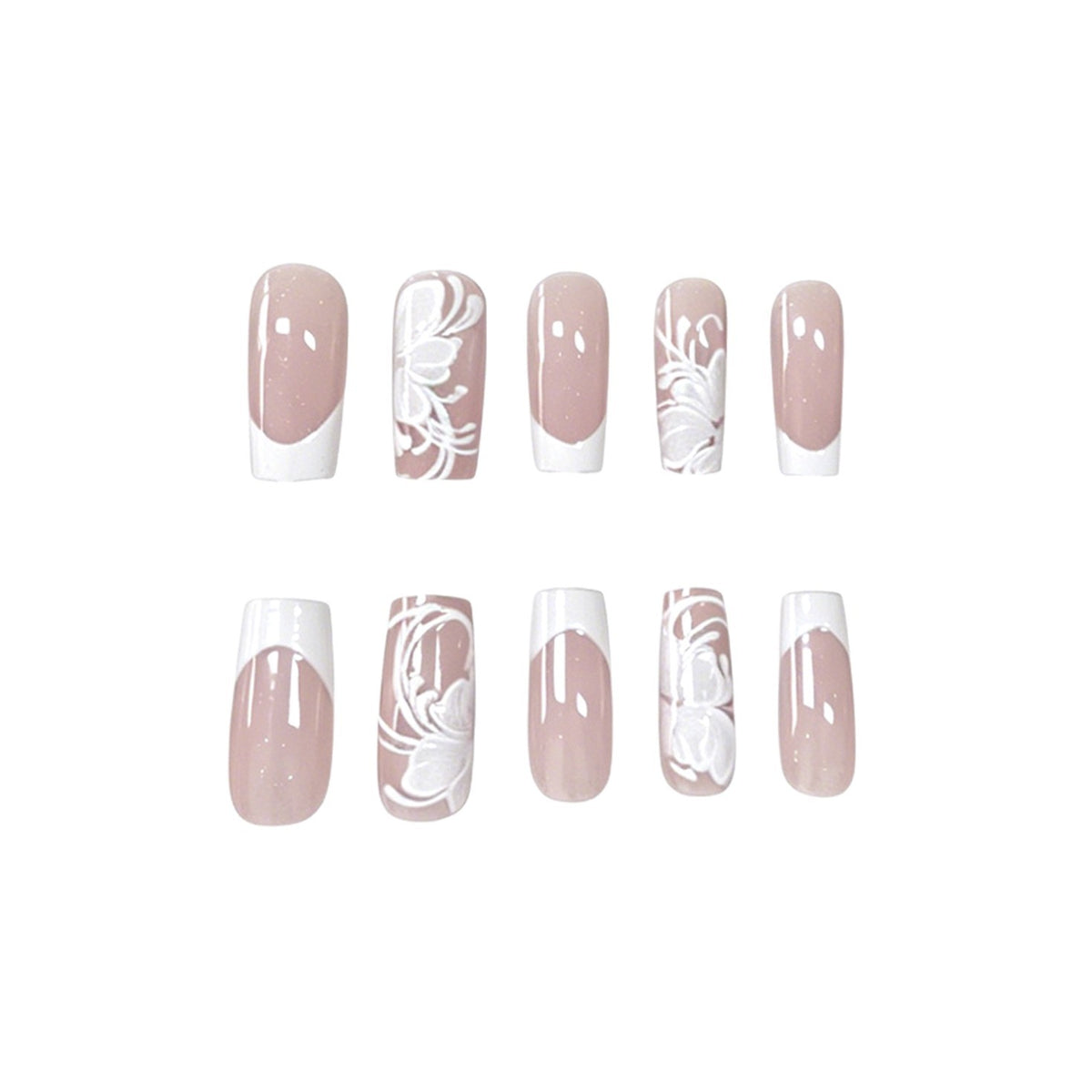 Elegante florale Acryl-Nagelkunst Brehn