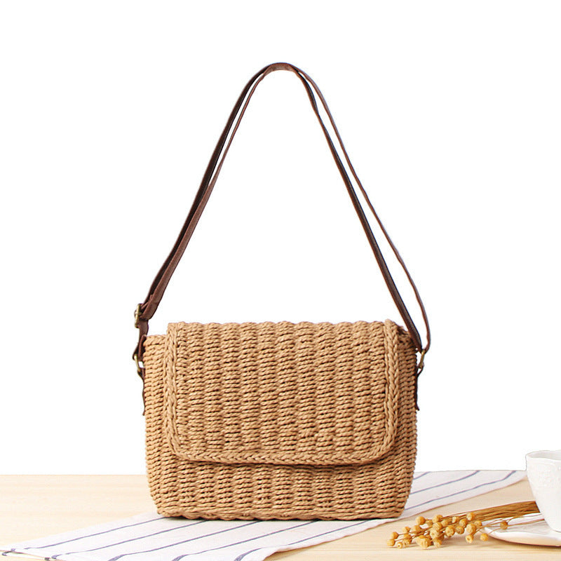 Handtasche Aus Geflochtenem Naturmaterial mit Abnehmbarem Schulterriemen Brehn