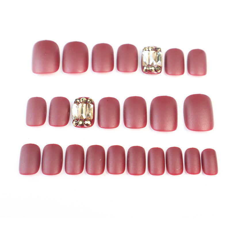 Premium Matte Press-On Nagelset mit Kristallakzenten Brehn