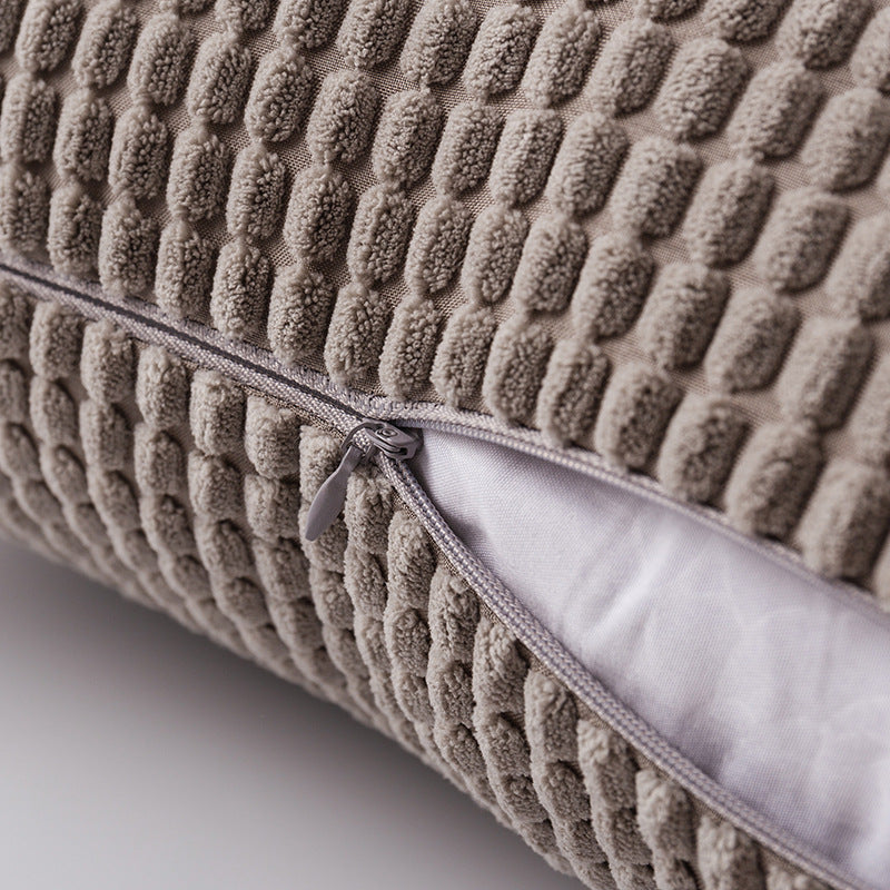 Plüsch Waffelraster Chenille Sofa Akzent Kissen Duo mit abnehmbaren Reißverschlussbezügen