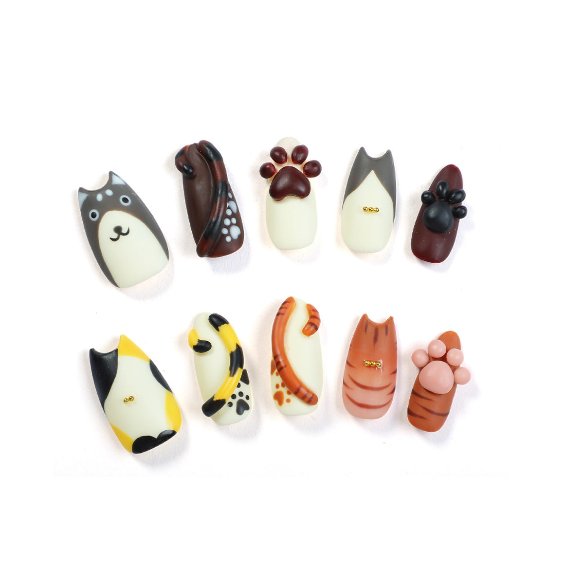 Kunstnagelset mit tierischen Motiven Brehn