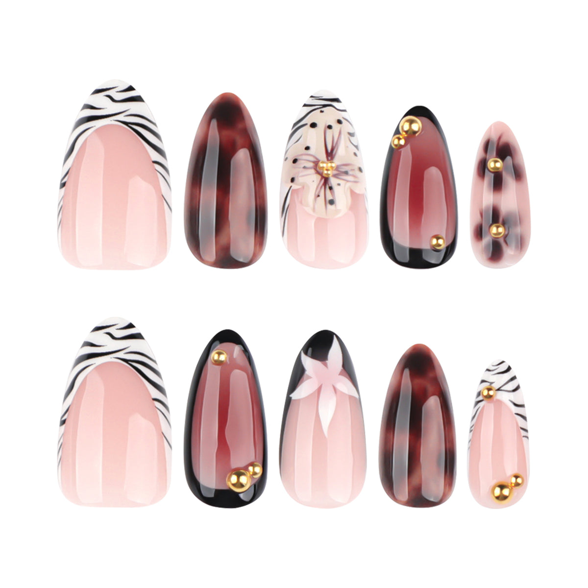 Nail Art mit elegantem Blumendesign und Glitzerakzenten Brehn