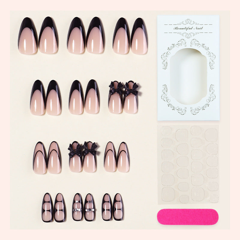 Ombre Press-On Nagelset mit dekorativen Elementen Brehn