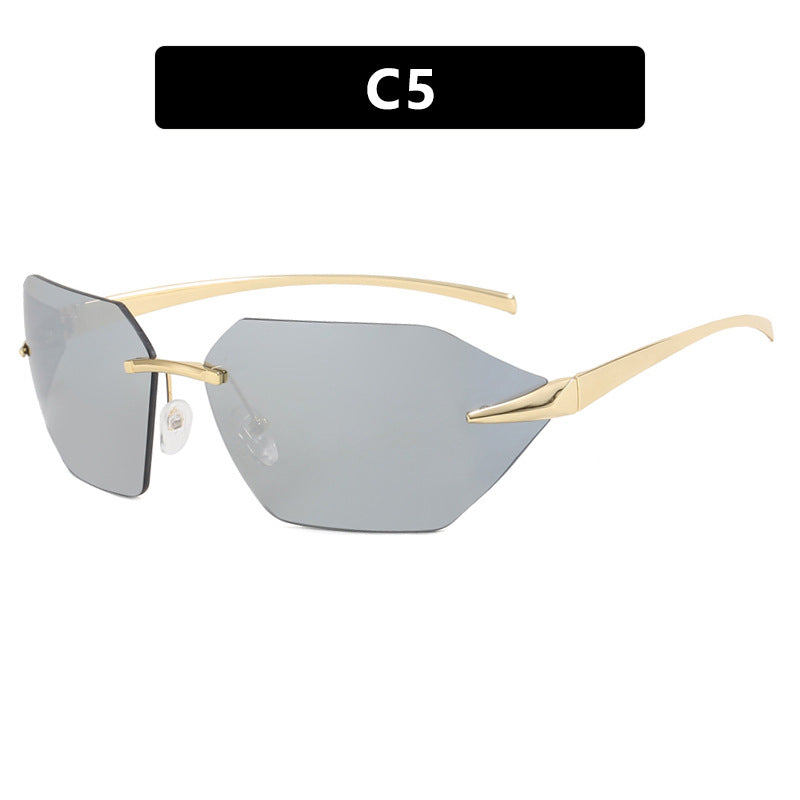 Damen geometrische Sonnenbrille mit elegantem Metallrahmen und polarisierten Gläsern Brehn
