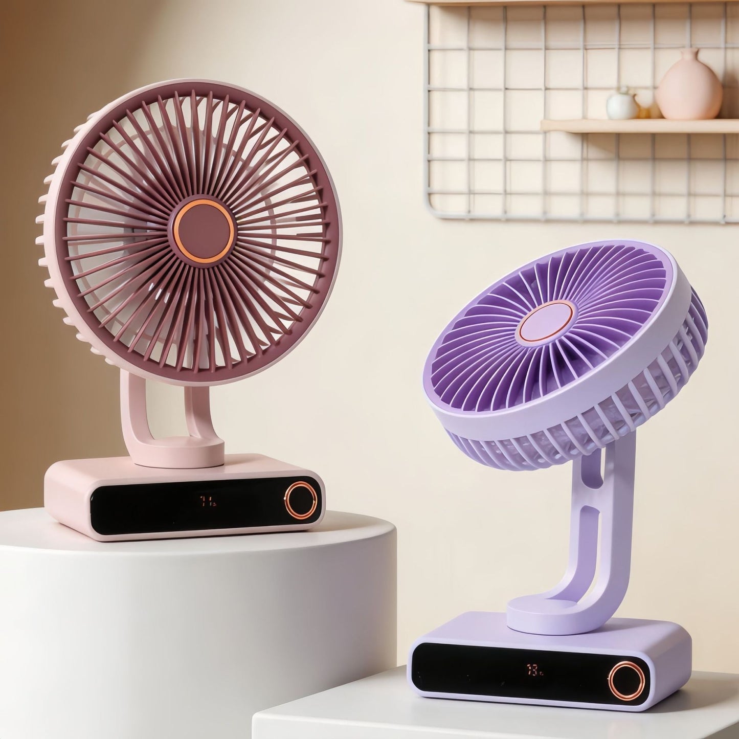 Frauen Tragbarer Tischventilator mit Modernem Design und Verstellbarem Neigungswinkel Brehn