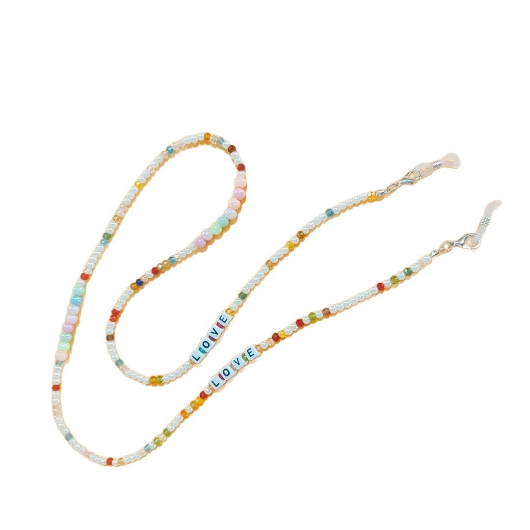 Brillenhalterkette mit Bunten Perlen Brehn