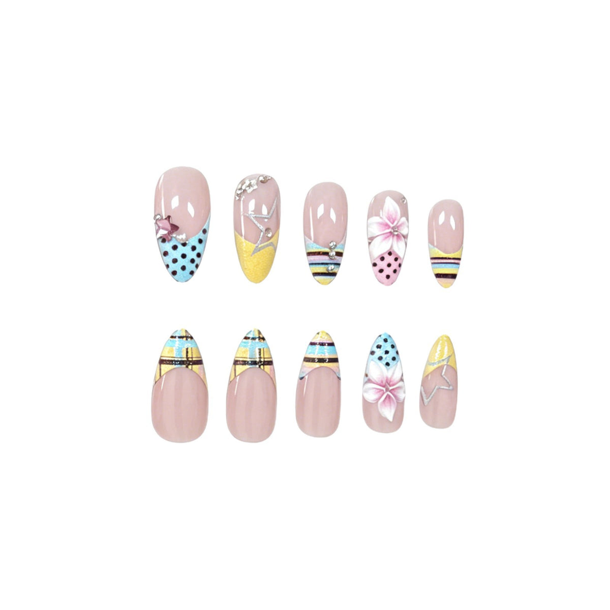 Florale dekorative Acryl-Nagelkunstverzögerungen Brehn