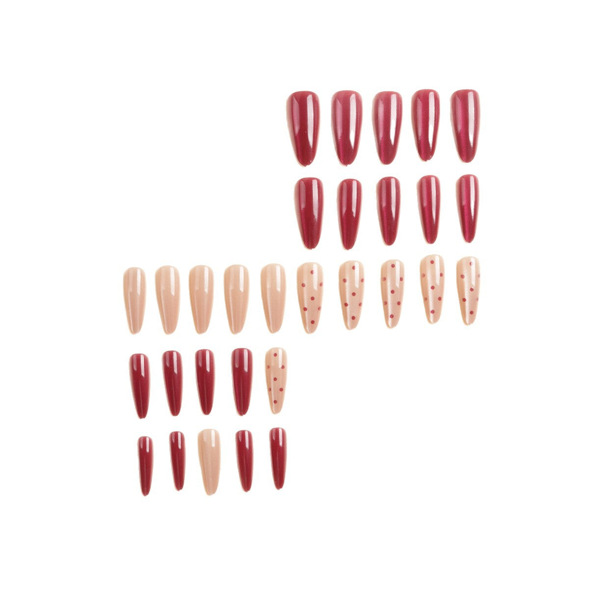 Premium Dekorative Stiletto Press-On Nagel Set Brehn