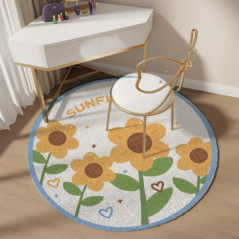 Verspielter blumenförmiger Teppich