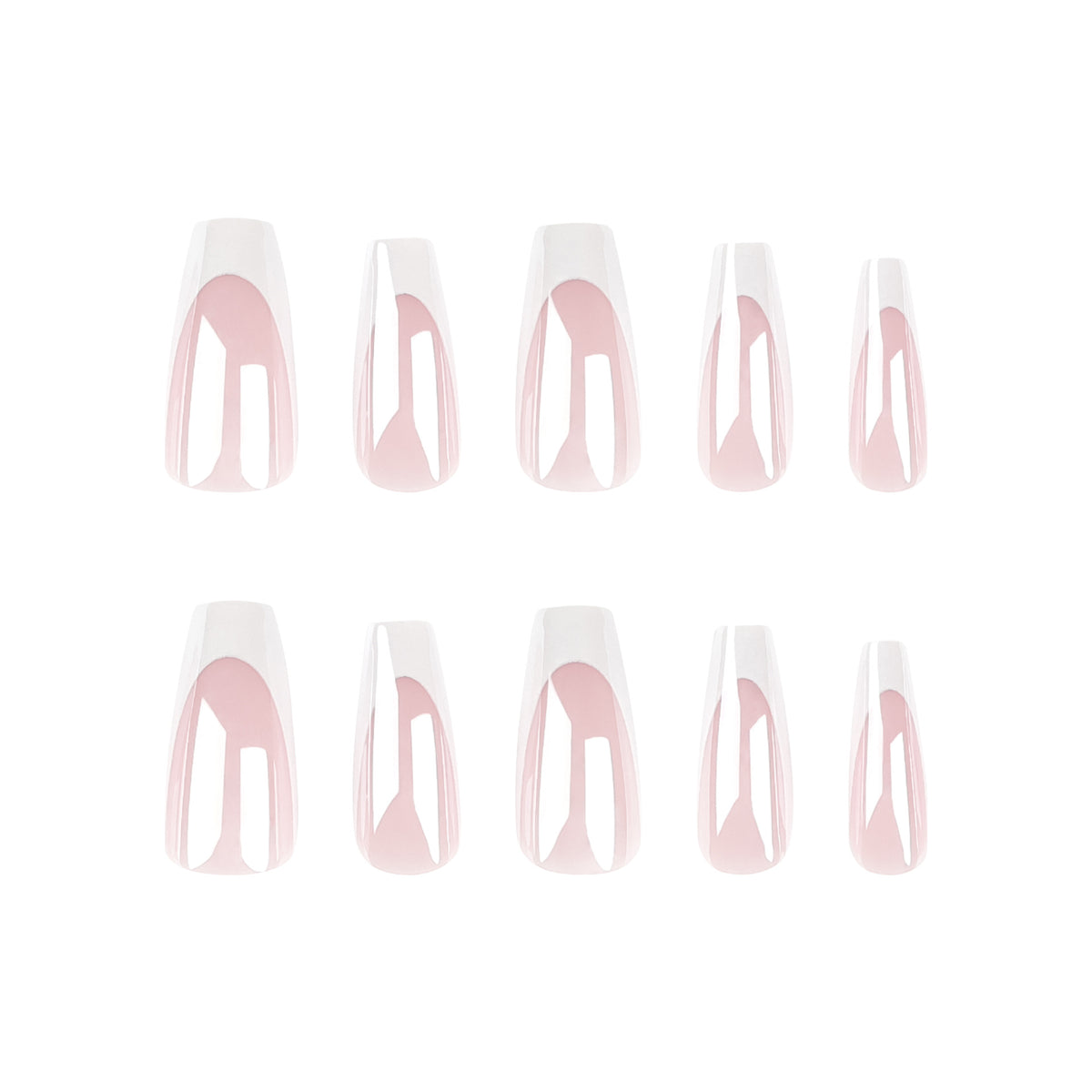 Elegante Nagelverlängerungen mit Hochglanz-Finish und präzisem French-Tip Brehn