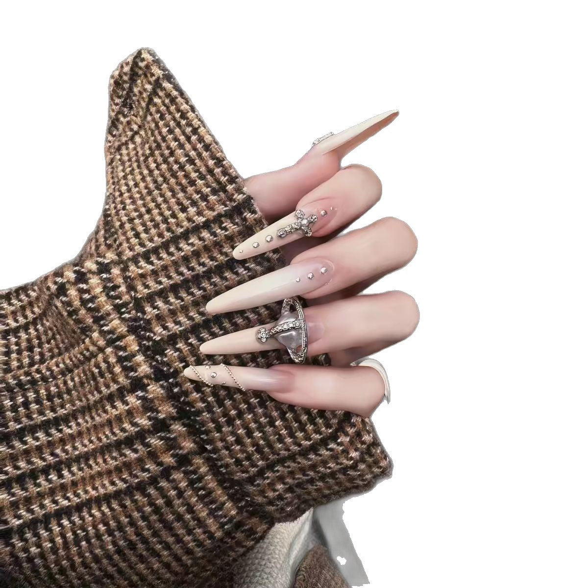 Dekorative Stiletto Nagelverlängerungen