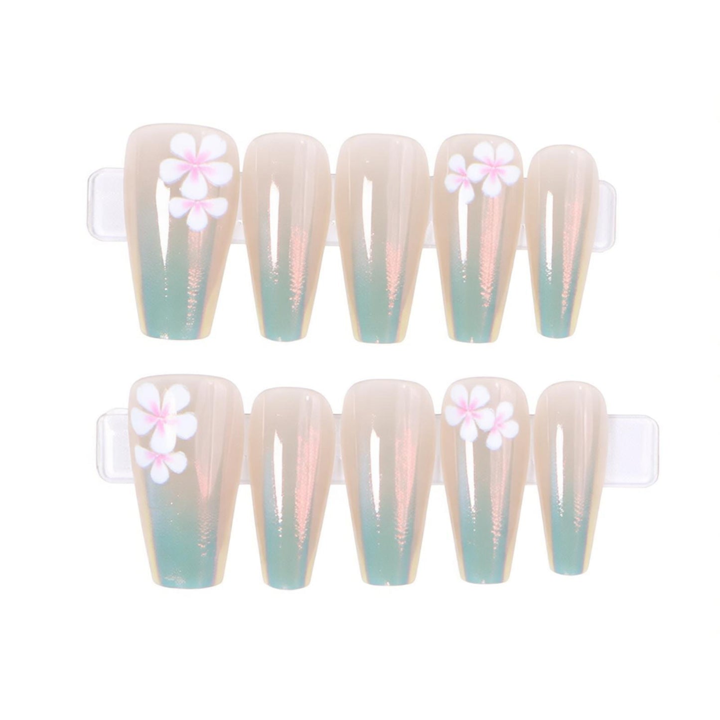 Elegantes Künstlerisches Press-On-Nagelset Brehn