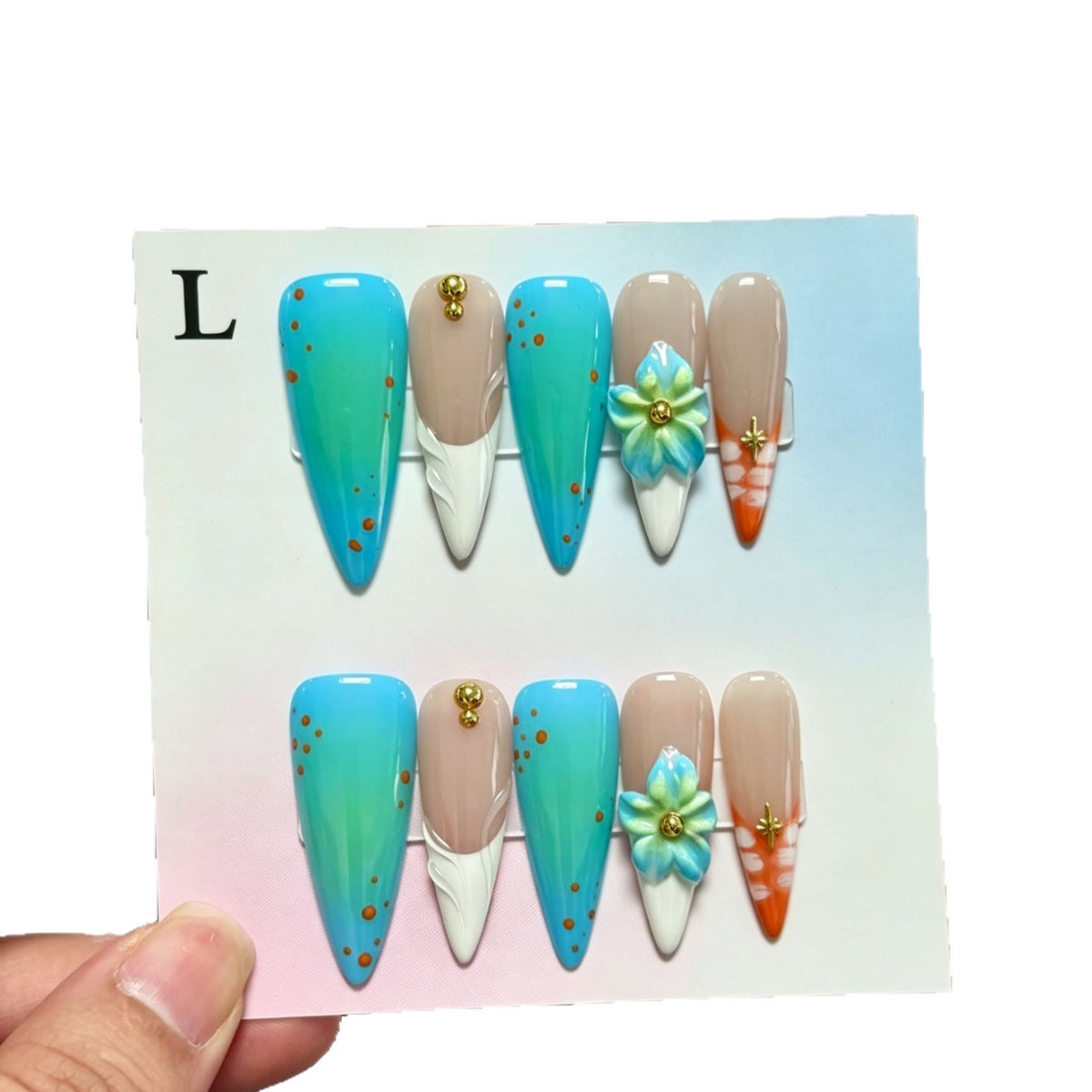 Kreatives Floral Design Press-On Nagelset