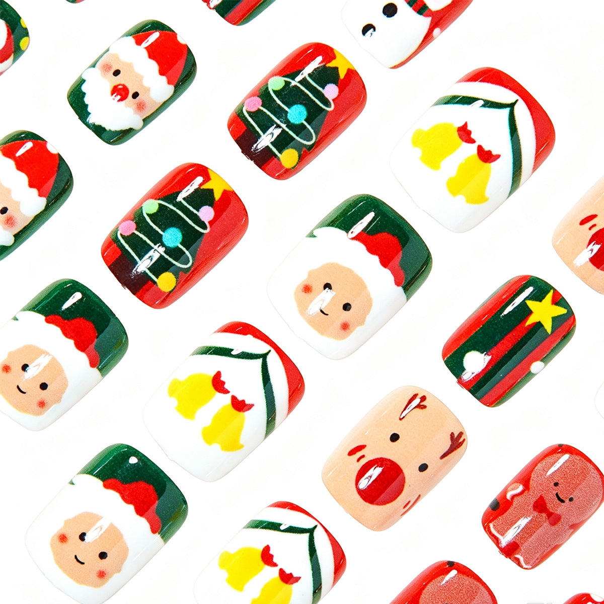 Festliche Feiertags-Themen Press-On Nail Art Brehn