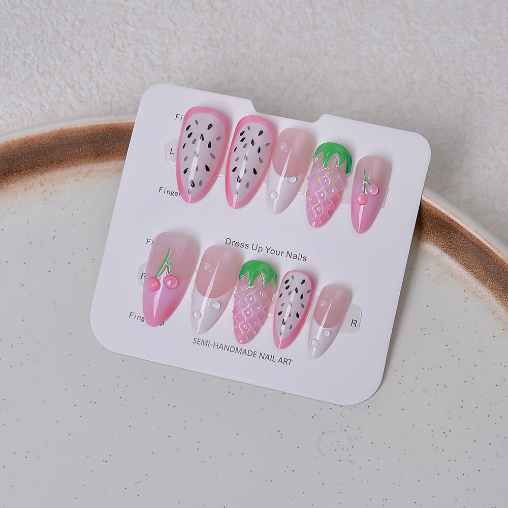 Künstlerisches fruchtinspiriertes Press-On Nagelset Brehn