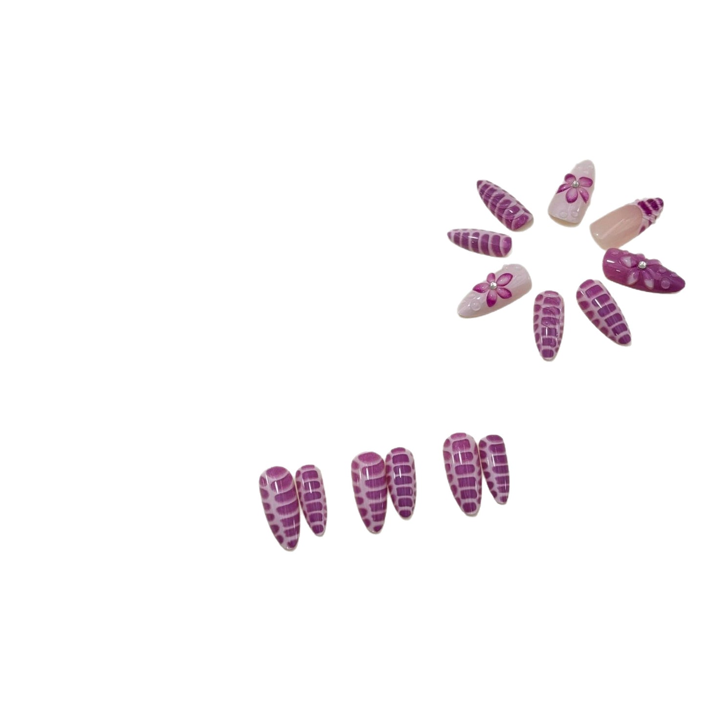 Premium Floral Press-On Nails Brehn