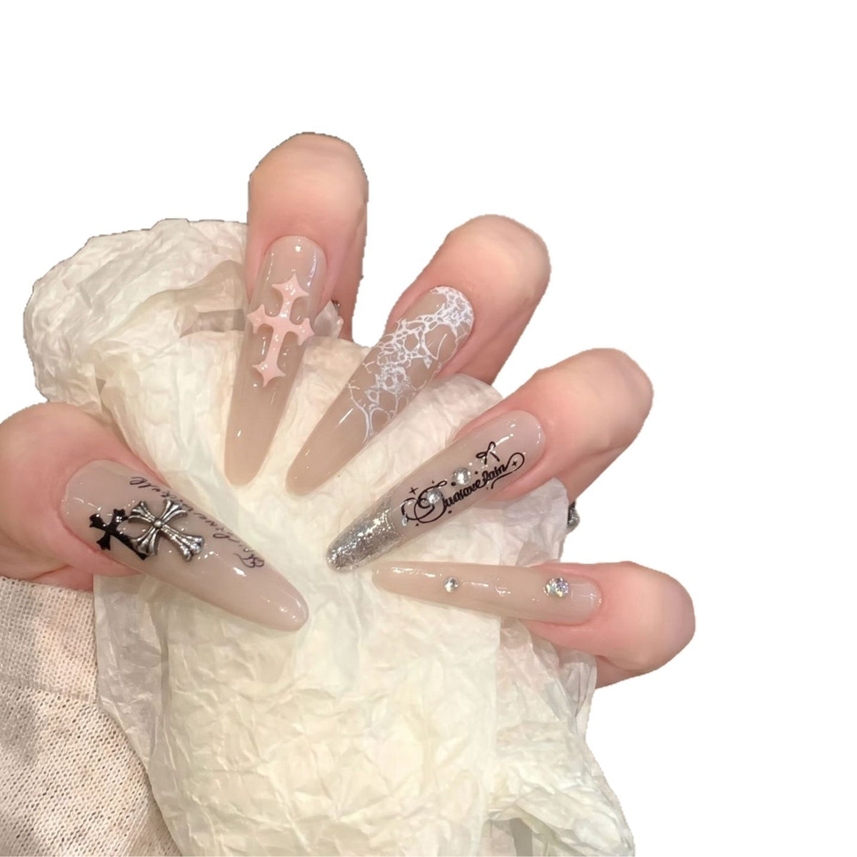 Luxus Gothic Press-On Nail Art Set Brehn