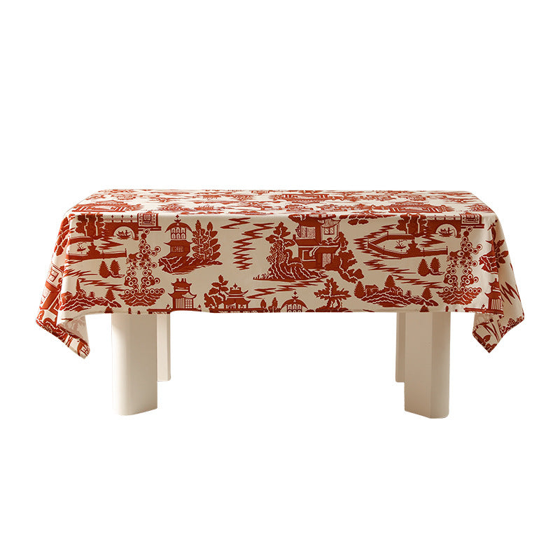 Rechteckige abwischbare Tischdecke im Halbkreis-Jacquard mit pflegeleichter Beschichtung Brehn