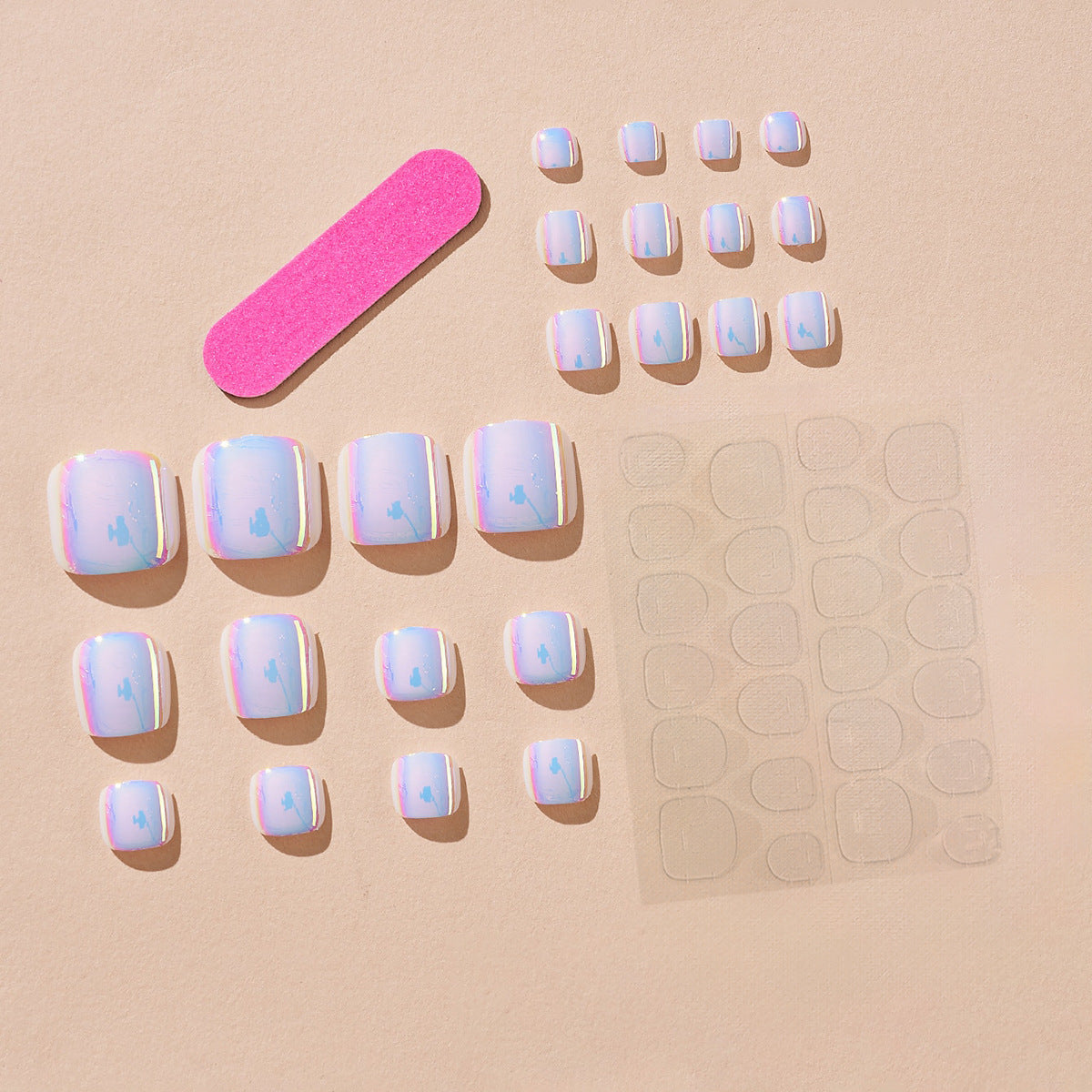 Künstlerisches Press-On-Nagelset mit schillerndem Finish Brehn