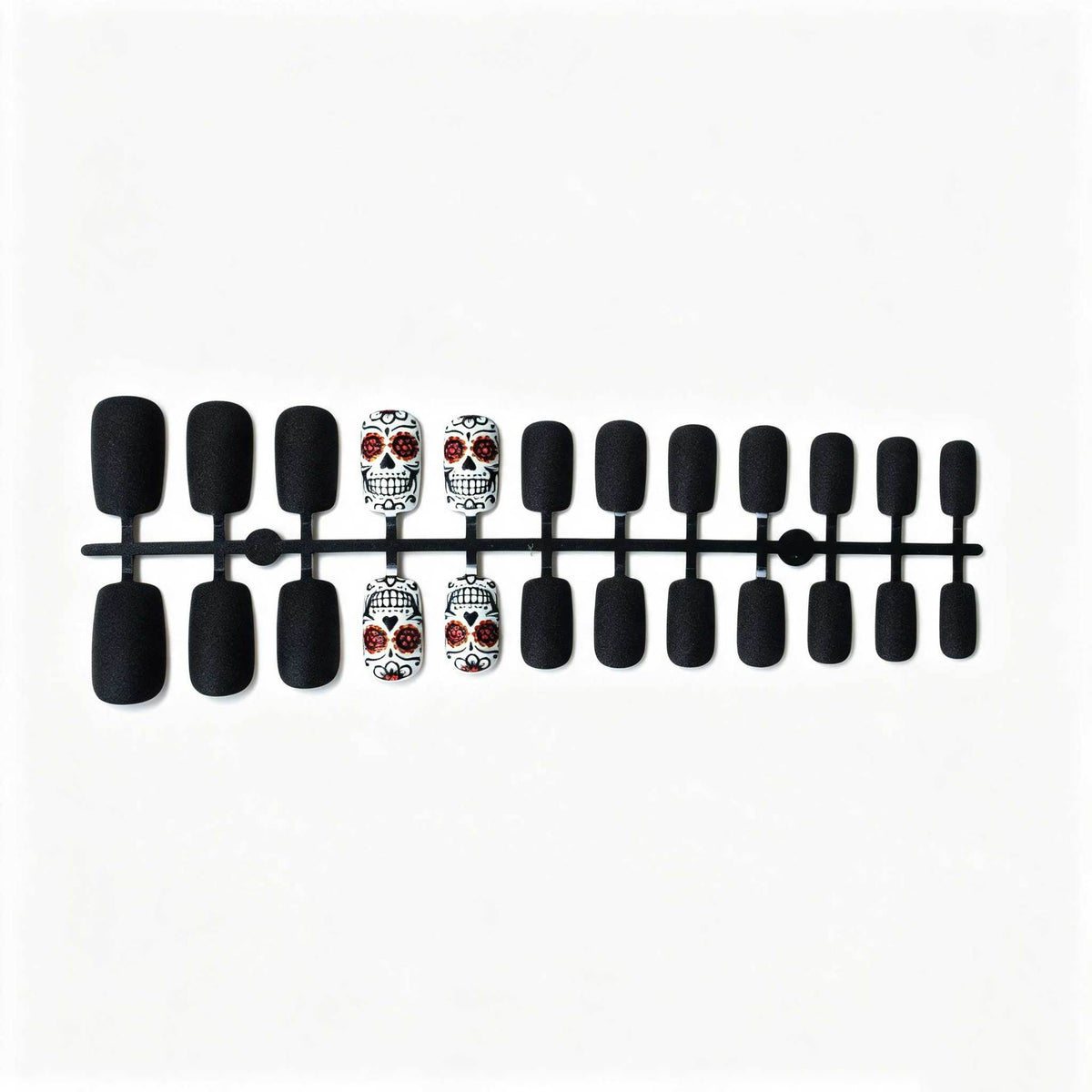 Künstlerisches Skull- und Blumen-Nail-Art-Set