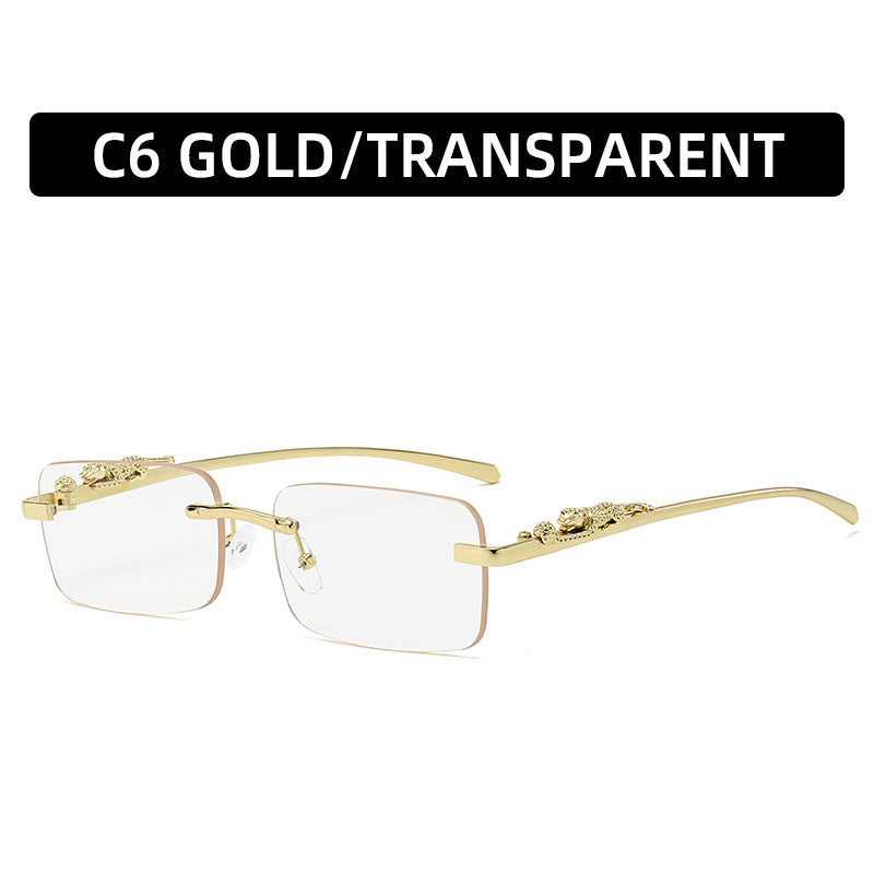 Modische Metallische Rechteckige Sonnenbrille