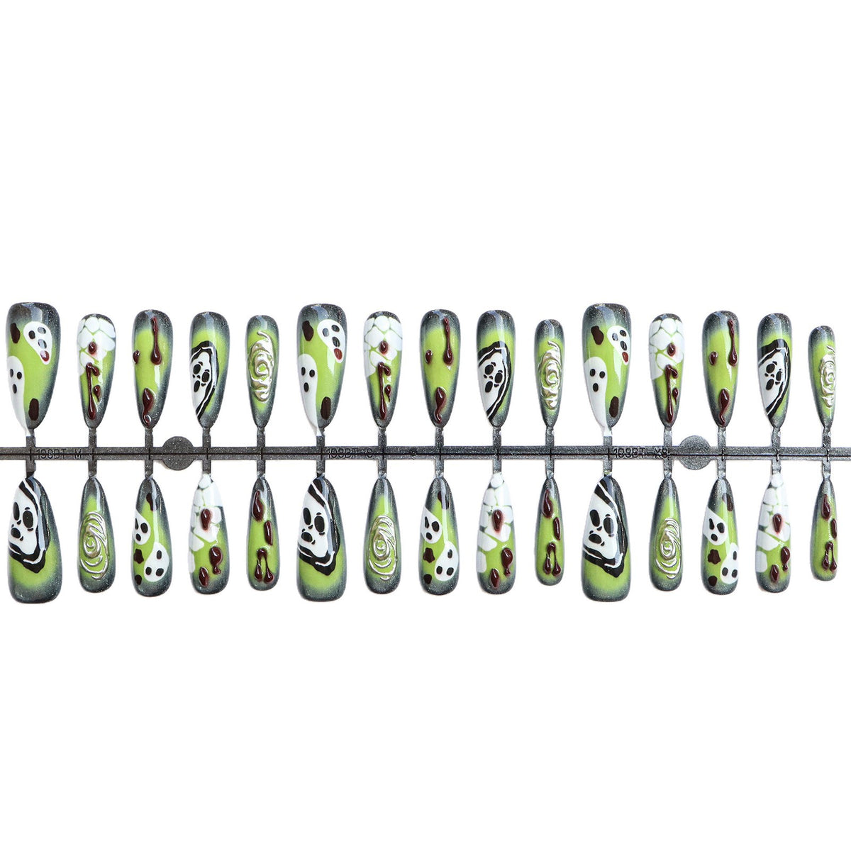 Künstlerisches Press-On Nail Set mit einzigartigen Halloween-Designs Brehn