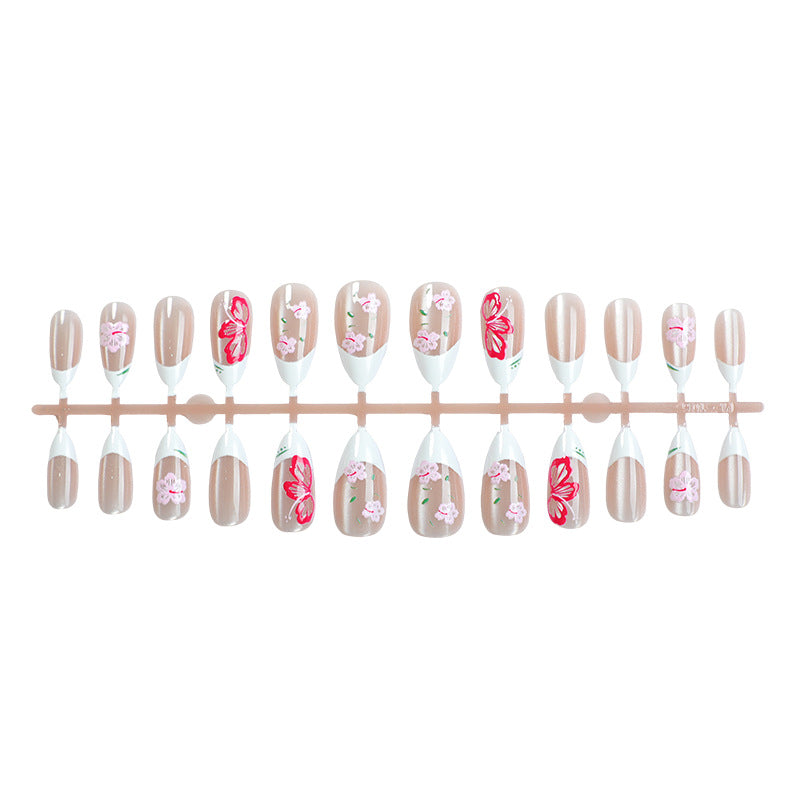 Premium Floral Press-On Nail Art Set