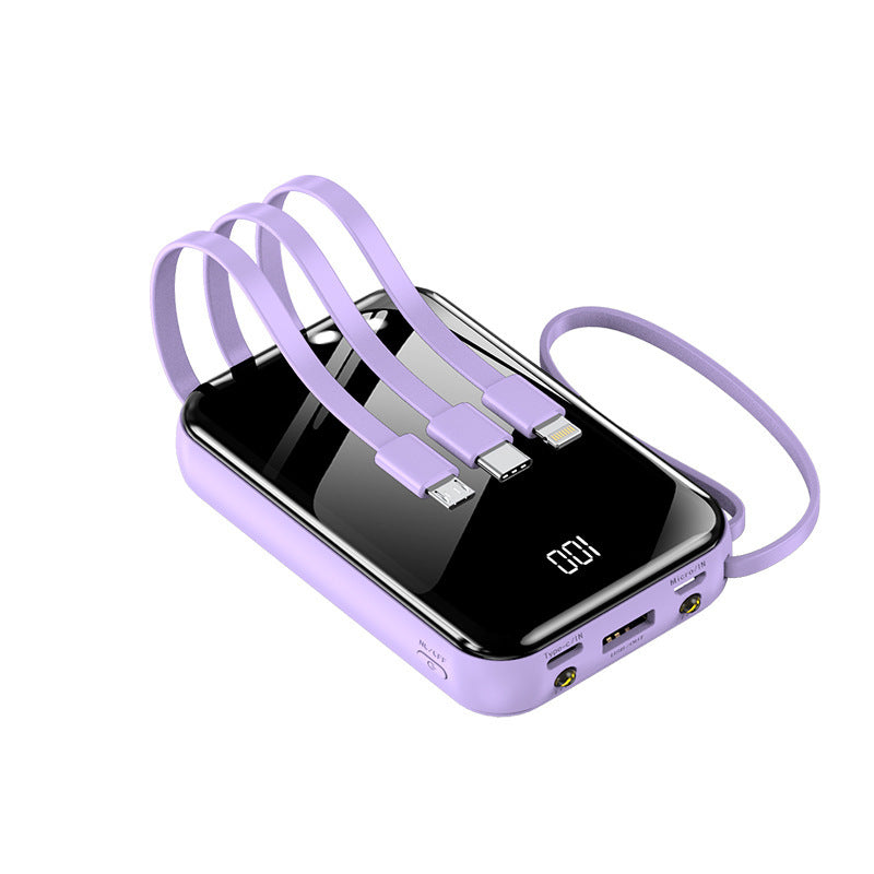 Tragbare Powerbank mit Integrierten Ladekabeln und Digitaler Anzeige Brehn