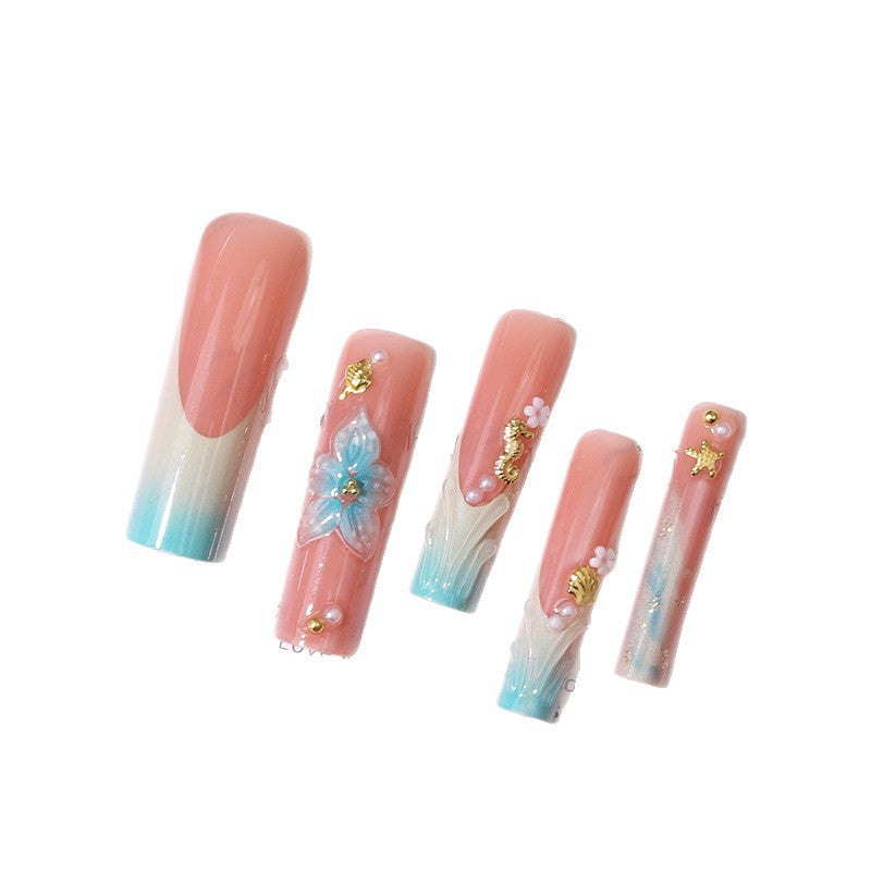 Florale dekorative Press-On Nagel Set Brehn