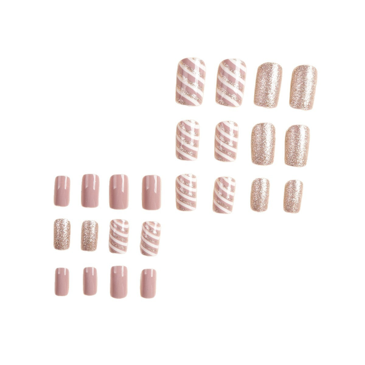 Glitzernde Press-On-Nageltips Set Brehn