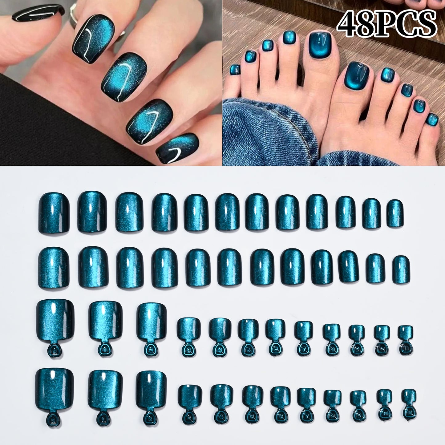 Premium Glossy Press-On Nail Tips Set Brehn