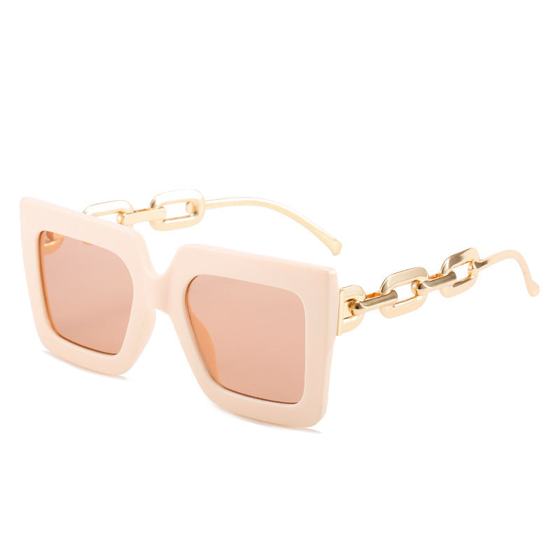 Damen Cat-Eye Sonnenbrille mit luxuriösem Design und Kettenrahmen Brehn